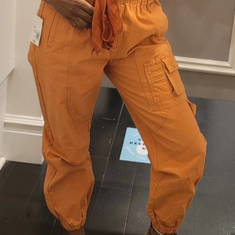 Orange jogger pants